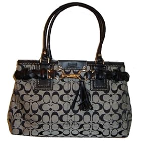 AUTHENTIC COACH HAMPTONS LARGE SIGNATURE BUSINESS SHOPPING CARRYALL HANDBAG 13068