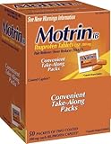 Motrin Ib  Ibuprophen Pain Reliever 50 Pouches of 2 Caplets (Pack of 2)