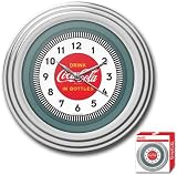 Trademark Global Coke-1300-30s Coca-cola Clock W/chrome Finish - 1930s Style - 11.75 Inches