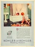 1925 Ad Bathroom Design Bathtub Children Bathing Kohler Plumbing Fixtures Home - Original Print Ad