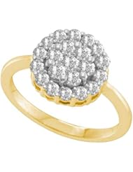 1.00CTW DIAMOND FLOWER RING (HE)