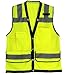 Misslo 4 Pockets High Visibility Safety Vest with Reflective Strips, Mesh Neon Yellow (Large)