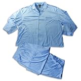 big and tall ski pants-Claiborne - Mens Big Long Sleeve Pajamas, Light Blue, Navy (Size 3XL)