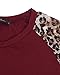 ZANZEA Women's Casual Tops Leopard Print Basic Tee Shirts Reglan Long Sleeve Crewneck T-Shirts Top Leopard Wine Red XXX-Large