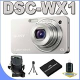 Sony Cyber-shot DSC-WX1/S 10MP Exmor R CMOS Digital Camera w/5x Optical Steady Shot Stabilized Zoom (Silver) BigVALUEInc Accessory Saver NPBG1 Battery Bundle