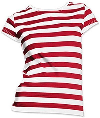 Where Lady in a Crowd Red &amp; White Stripe Wally Like T-Shirt (UK 10-12 Medium) by Fancy Dress