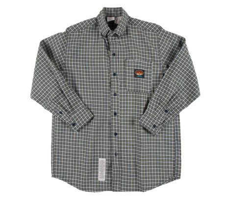 Rasco Fire Retardant GREEN PLAID Dress Shirt 7.5 oz