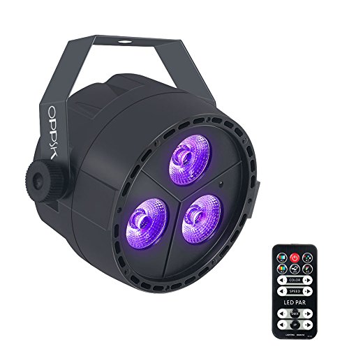 OPPSK Stage Lighting by Gamut Par Lights 4in1 Mini Professional 3×4-watt LED Par Can with Remote Control DMX Sound Activated (RGB/UV)