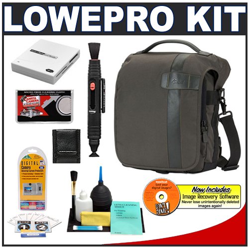 Detail image Lowepro Classified 160 AW Digital SLR Camera Case (Sepia) + Accessory Kit for Canon EOS 7D, 5D Mark II III, 60D, Rebel T3, T3i, Nikon D3100, D3200, D5100, D7000, D800, A35, A55, A57, A65, A77 Digital SLR Cameras