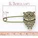 Housweety 10 Bronze Tone Owl Safety Pins Brooches 5.3x3.2cm