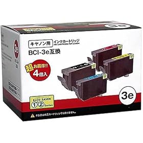 【クリックで詳細表示】OM 互換汎用カートリッジ OMC-3E-4P ブラック、シアン、マゼンダ、イエロー CANON BCI-3e/4P対応