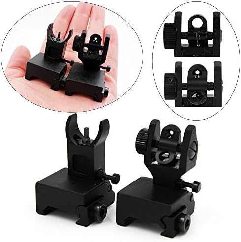 Abolo Master Tactical Mil Spec Flip Up Iron Rear Front Sight Mount