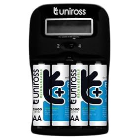 Uniross 1-2hr Charger With 4 X AA 2600 Series Rechargeable Batteries