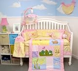 SoHo Twin Froggies Tale Baby Crib Nursery Bedding set 10 Pieces
