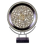 Golden Swirled Decorative Plate on Stand