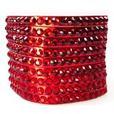 Super Cute Red Rhinestone Crystal 2 Inch Wide Cuff Bracelet, Get Bling!