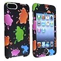 eForCity Snap-on Rubber Coated Case compatible with Apple� iPod touch� 2nd / 3rd Generation,Black / Colorful Blobs