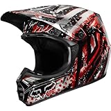 Fox Racing Riot Men's V3 Motocross Motorcycle Helmet w/ Free B&F Heart Sticker - Black/Red