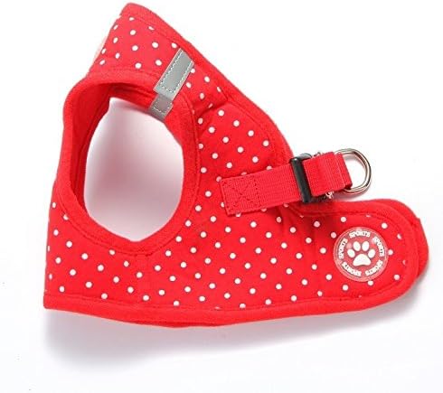 Playpaw Soft Polka Dot Cute Puppy Pet Dog Harness Vest Adjustable Red L