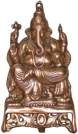 GANESH STATUE GANESH IDOL HAND CARVED HANDICRAFT ELEGANT ANTIQUE STUNNING DECORATIVE WALL HANGING SIZE 15" WEIGHT 1 POUNDS APROX. …Ganesh, Metal Alloy, Bronze Finished