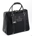 Laptop holdall in DuraFibre with Waxy Deer Tan leather trim in Black