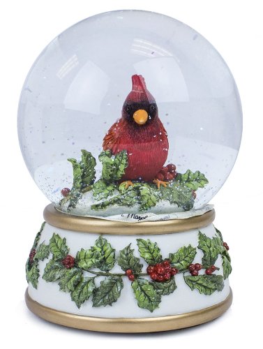  Cardinal Musical Snow Globe