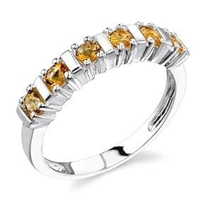 Buy Sterling Silver 0.50 cts Round Cut Citrine Ring Size 9 by Peora