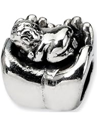 Reflection Beads Silver Baby in Palms Family Bead