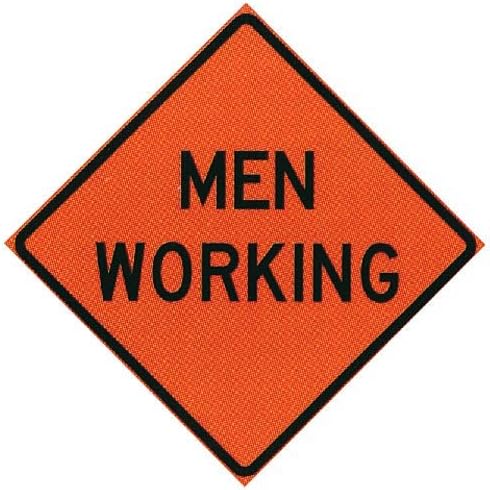 AM Leonard RSM Orange Non-Reflective 36 Inch Mesh Roll Up Men Working Safety Sign