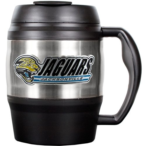 NFL Jacksonville Jaguars 52-Ounce Stainless Steel Macho Travel Mug with Bottle Opener