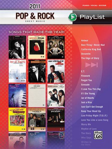 2011 Pop & Rock Sheet Music Playlist: Songs That 
