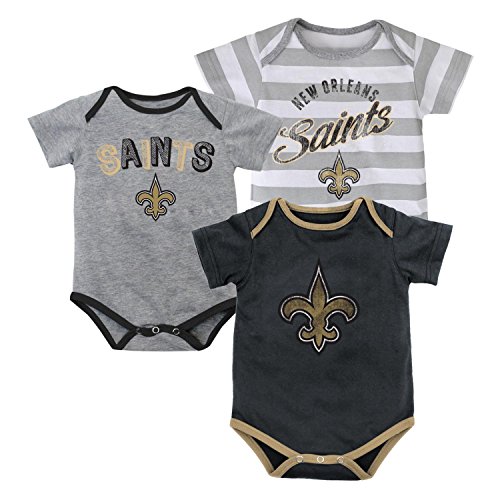 NFL Infant Premium Field Goal 3Pc Bodysuit Set - New Orleans Saints