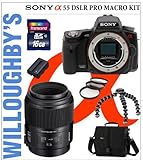 Sony Alpha SLT-A55V Digital SLR Camera Body + Sony SAL-100mm f/2.8 AF Macro ....