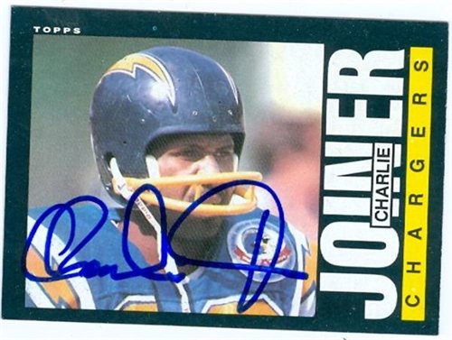 Charlie Joiner Autographed/Hand Signed Football Card (San Diego Chargers) 1985 Topps #377