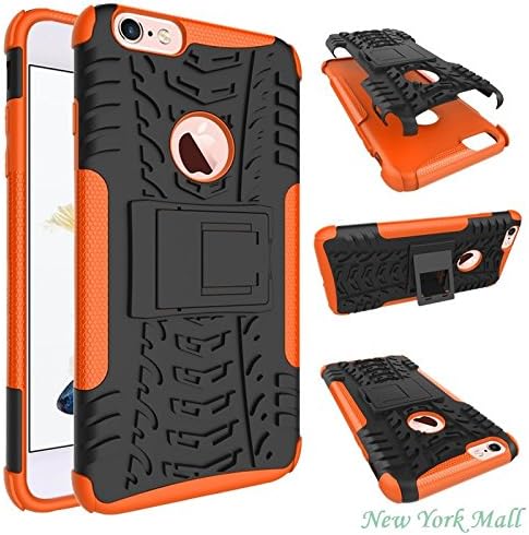 iPhone 6 plus case,iPhone 6s plus case,[Shockproof][Drop Protection] Premium TPU+PC Full-Body Super Protective Case Cover with Kickstand for iPhone 6/6s plus(5.5 inch) (Orange)
