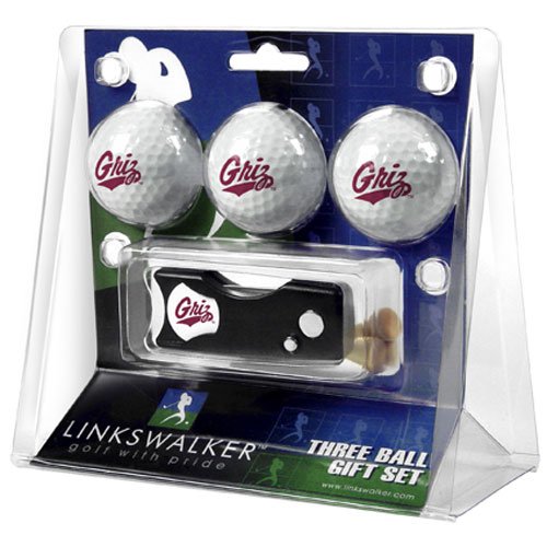 Montana Grizzlies Ncaa 3 Golf Ball Gift Pack W/ Spring Action Divot Tool