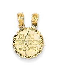 14K Yellow Gold Best Friends Forever Break-apart Pendant