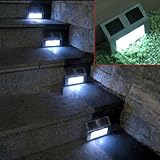 Outdoor Solar 2 LED White Stairways Landscape Garden Path Wall Light