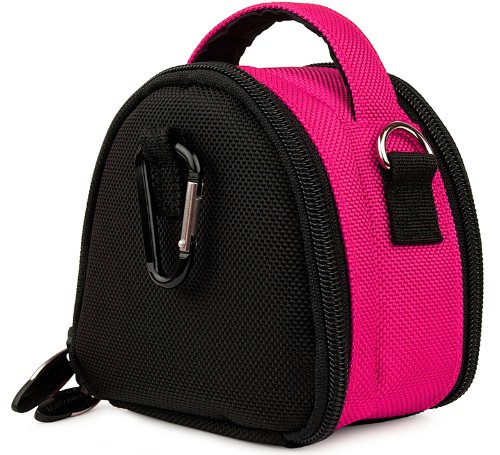 Hot Pink Limited Edition Camera Bag Carrying Case with battery charger, battery charger, memory cards, and accessories Pocket for Olympus FE-4050 FE-5040 FE-5050 SH-21 Stylus-5010 Stylus-7040 Stylus-7050 Stylus-9000 Stylus Tough-3000 Stylus Touch 6020 Stylus Touch-8010 T-10 T-110 TG-310 TG-320 TG-610 TG-810 VG-110 VG-120 VG-150 VG-160 VG-170 VG-320 VH-120 VR-320 VR-330 VR-340 VR-350 VR-360 Point and Shoot Digital Camera