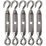 DN M4 Stainless Steel 304 Hook & Eye Turnbuckle Wire Rope Tension Pack Of 5