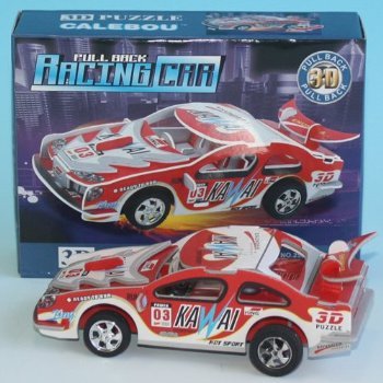 【在庫限り】 お買い得! 3D紙パズル 【レーシングカー】 8種類セット プルバックモーターで走る！