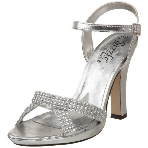 Sizzle by Coloriffics Women's Rome Sandal,Silver,5.5 M  US