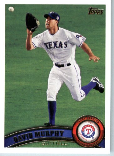 2011 Topps Baseball Card # 603 David Murphy - Texas Rangers - MLB Trading Card (Series 2) in a Protective Screwdown Case