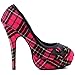 Show Story Classic Checkered Buttons High Heel Platform Stiletto Pumps,LF30441