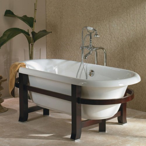 Jacuzzi EV00959WH Era Freestanding Collection 71-Inch by 42-Inch by 19-Inch Double-Ended Tub Soaker, White Finish On Sale