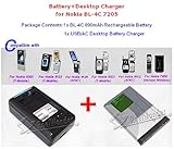 BL-4C Battery + Desktop Charger For Nokia BL-4C 7270 6133 6131 6101 CellPHo ....