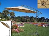 New Deluxe Natural 10' Offset Patio Umbrella Off Set Outdoor