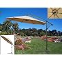 New Deluxe Natural 10' Offset Patio Umbrella Off Set Outdoor