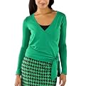 GO International&reg; Wrap Long Sleeve Sweater - Forever Green