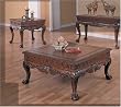 Dark Brown Finish Ball & Claw 3 Piece Occasional Table Set By Coaster Furniture